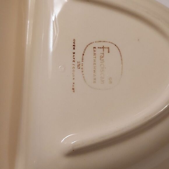 Franciscan Rose Earthenware Desert Rose Oval Divided Serving Bowl - Picture 3 of 7